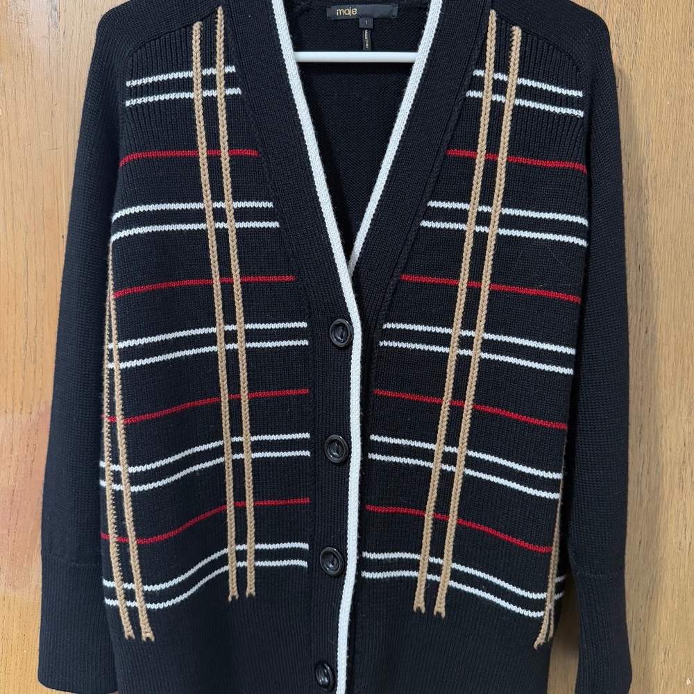 Maje plaid cardigan